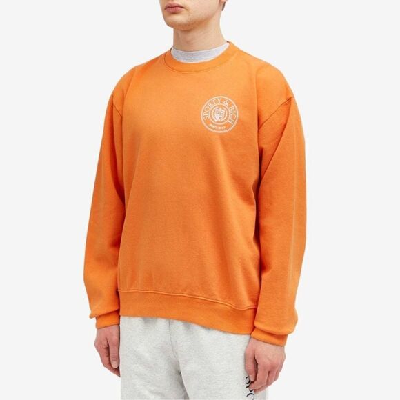Sporty and Rich Connecticut Crest Logo-print Sweatshirt In Squash Orange - Picture 2 of 7